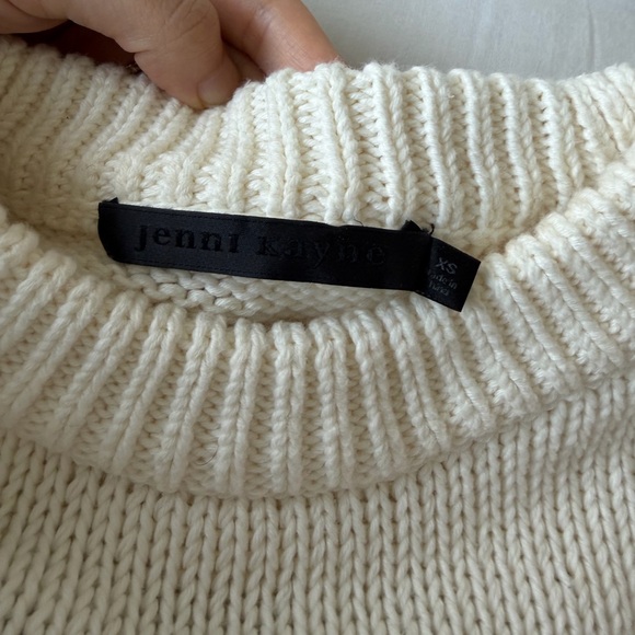 Jenni Kayne XS Chloe Cotton Crewneck Sweater White with Black Stripes - Picture 8 of 10